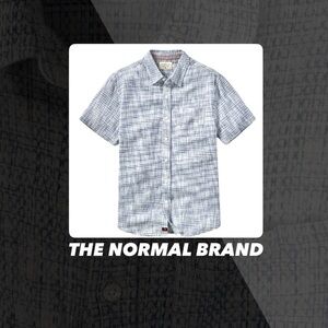 EUC The Normal Brand Blue Multi Freshwater Short Sleeve Button Up Shirt
